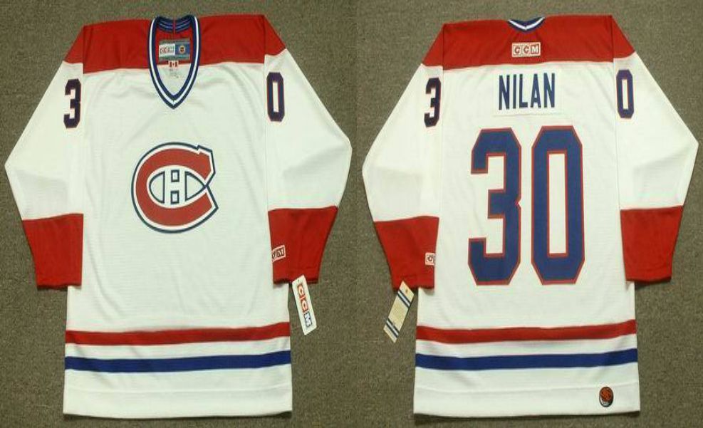 2019 Men Montreal Canadiens 30 Nilan White CCM NHL jerseys